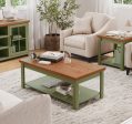 Vineyard - Coffee Table - Sage Green And Fruitwood Online Sale