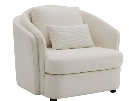 Mariko - Linen Chair With 1 Toss Pillow - Beige Online now