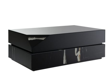 Wenona - Mirrored Coffee Table - Black Supply