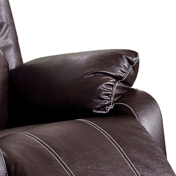 Zuriel - Synthetic Leather Motion Rocker Recliner - Brown Cheap