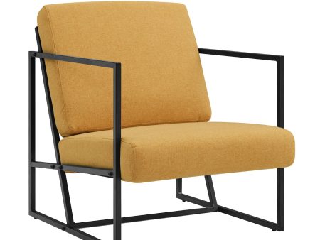 Modern Upholstered Chair With Metal Frame - Mustard For Discount