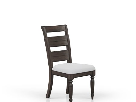 Upholstered Seat Ladderback Side Chair - Coffee Online Sale